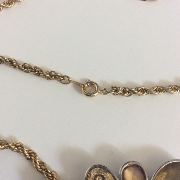 GOLD Tone Spiral Chain 24” with a Silver & Gold Pendant - Picture 5 of 14